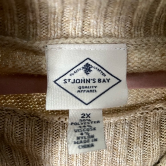 St John's Bay Beige Sweater Size 2X - Picture 2 of 3